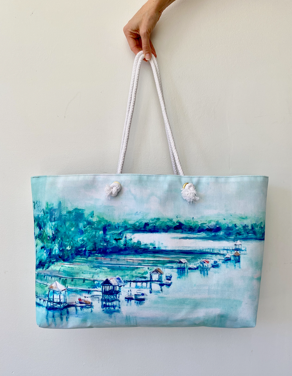 Teal canvas tote discount bag